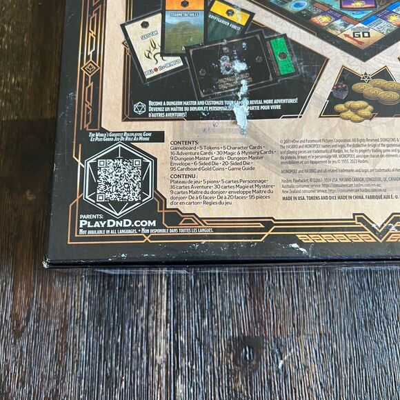 Monopoly Dungeons & Dragons Honor Among Thieves English French Box Damage Unused - Picture 3 of 7